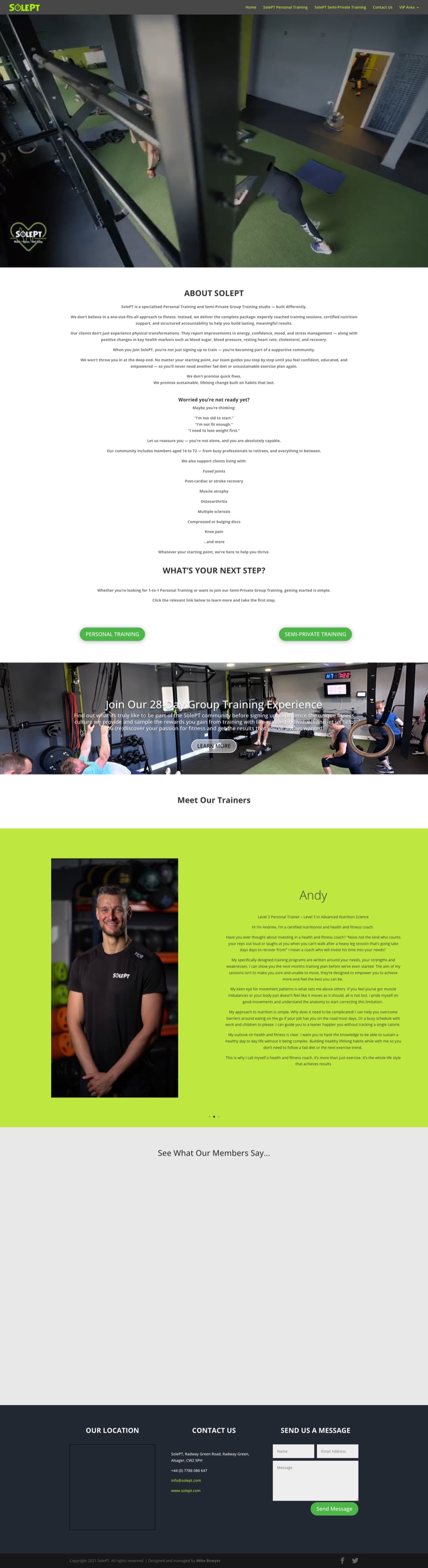 Screenshot of the SolePT website